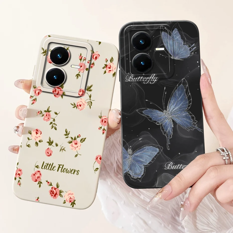 Stylish Painted Soft TPU Phone Case for Vivo Y22 Series - 6.55'' Bumper Cover