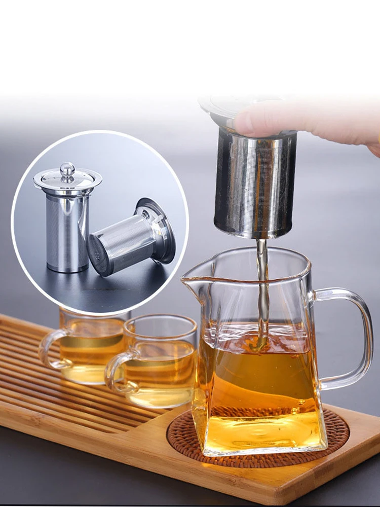 Description Picture 2 of itemHeat Resistant Glass Teapot With Stainless Steel Infuser Heated Container Tea Pot Good Clear Kettle Square Filter Baskets