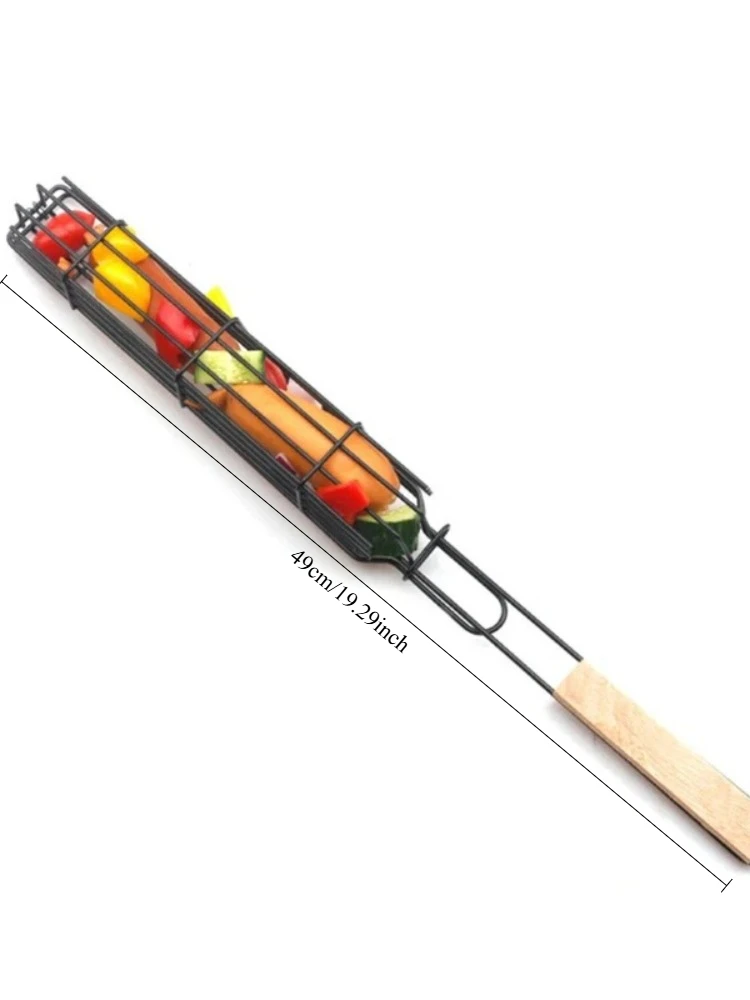 Camping barbecue BBQ Grilling Basket Charcoal grill Outdoors Grill tools Portable Nonstick Roasting meat accessories picnic