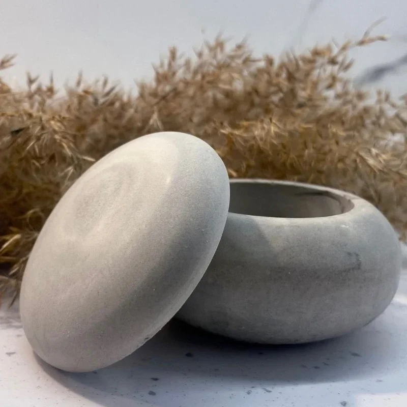 DIY Round Storage Tank Pottery Mold Jar Jewelry Storage Box Plaster Mold Candle Tank Silicone Home Decoration silicone mold