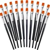 10pcs Flat Acrylic Paint Brush 3/4 Inch Wide Paint Brushes Watercolor Quality Synthetic Artist Paint 1