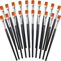 10pcs Flat Acrylic Paint Brush 3/4 Inch Wide Paint Brushes Watercolor Quality Synthetic Artist Paint 1