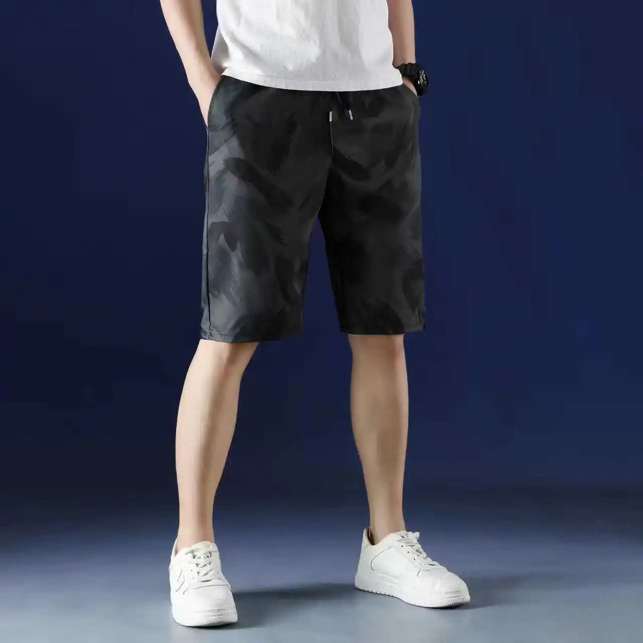 2024 Summer New Fifth Pants Youth Fashionable Men's Slim Fit Casual Short Pants Fashion Male All-Match Men's Casual Shorts