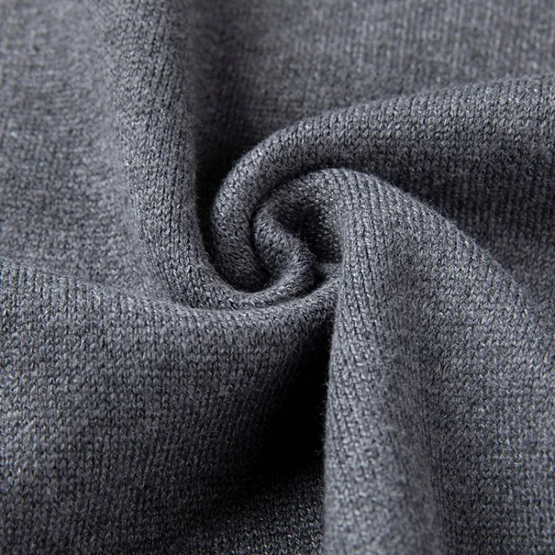 2023 New Men's Fashion Casual Round Neck Zipper Pullover Sweater Solid Color Simple Versatile Men's Sweater Knitwear