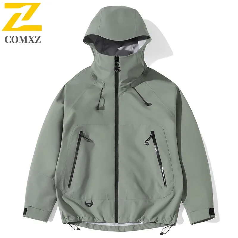 COMXZ Men's Rainproof Coat Thickened Warm Solid Color Outdoor Fly Fishing Camping Windbreaker Climbing High Quality Outerwear