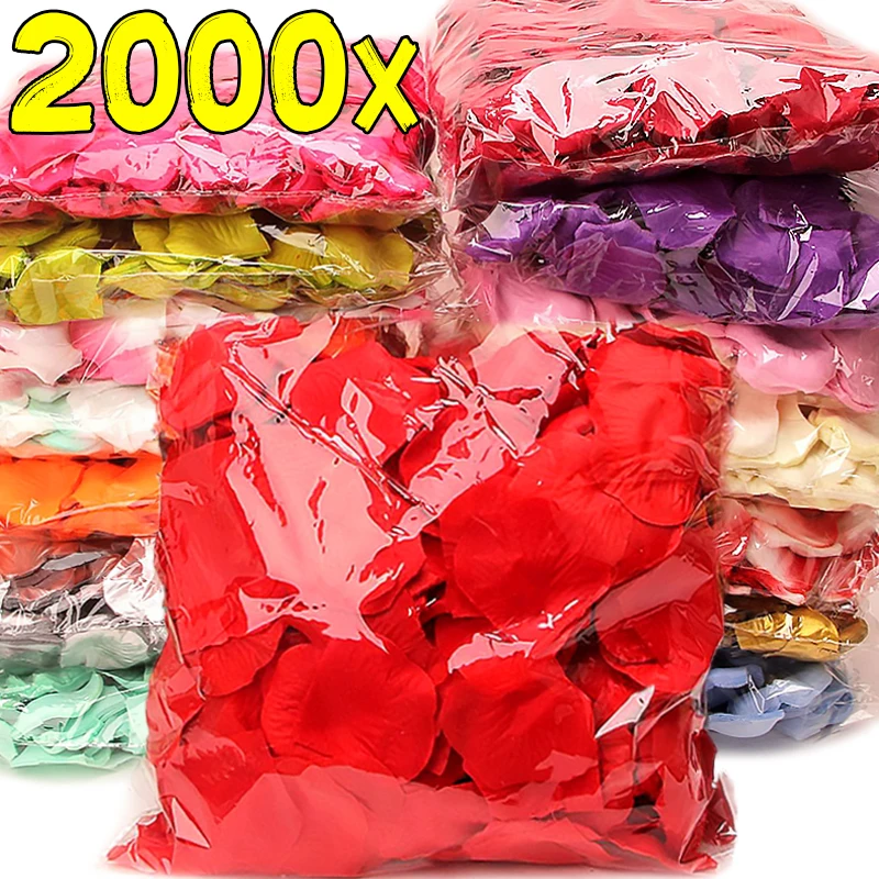 

Lots Artificial Fake Rose Petals Multicolor Red White Silk Rose Flowers Petal for Valentine's Day Wedding Party Decor Supplies