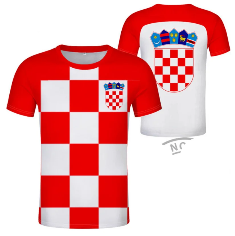 Maglietta Della Croazia Fai Da Te Nome Personalizzato Gratuito Numero Hrv T-Shirt Bandiera Della Nazione Paese Croato Hrvatska Repubblica Stampa Foto 