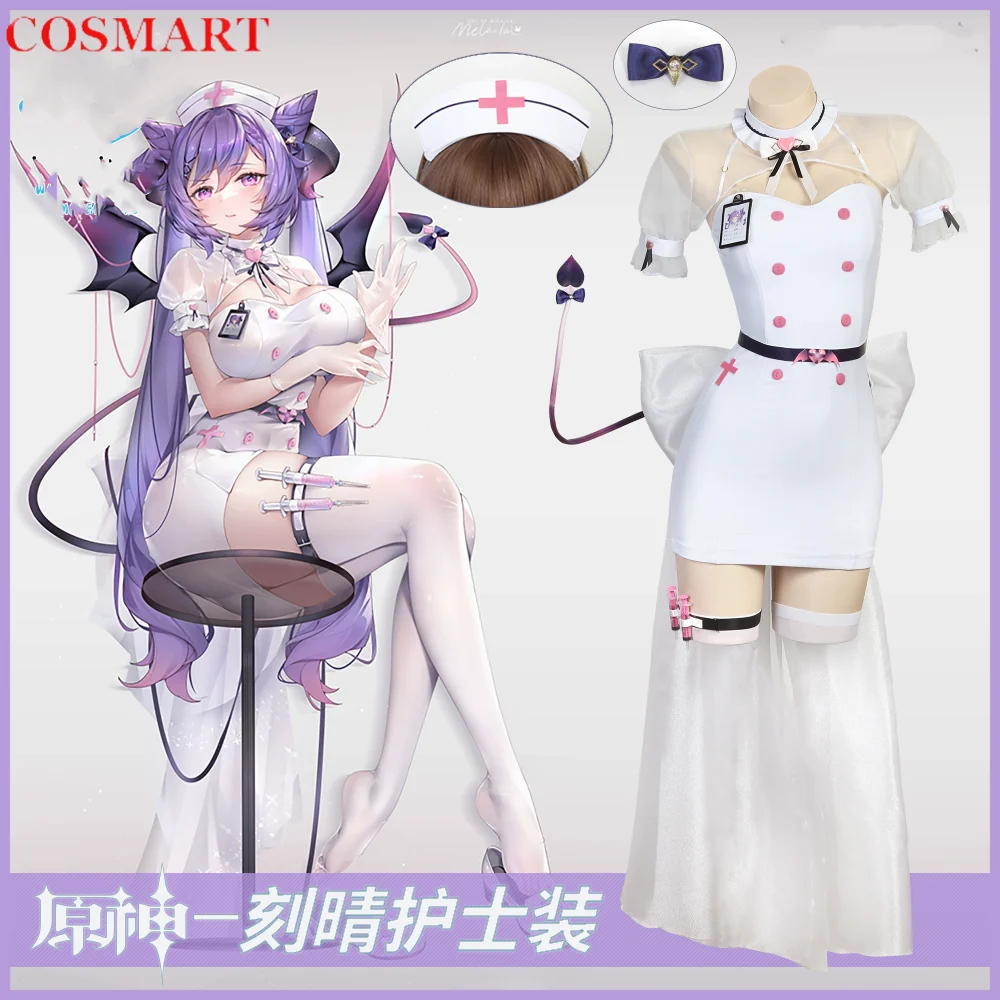 

COSMART Genshin Impact Keqing Nurse Cosplay Costume Cos Game Anime Party Uniform Hallowen Play Role Clothes Clothing