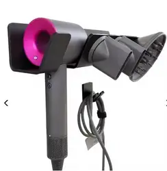 Sleek Hair Dryer Holder & Bathroom Storage Shelf - Wall Mounted Organizer (34x8 cm left)