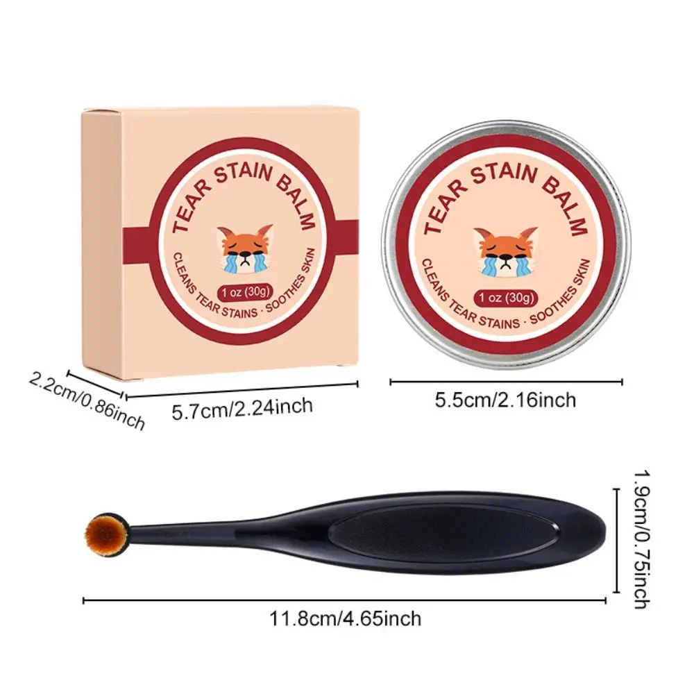 with Professional Brush Pet Tear Stain Remover Balm Safe Gentle Removes Tear Stains Eye Care Reduces Redness