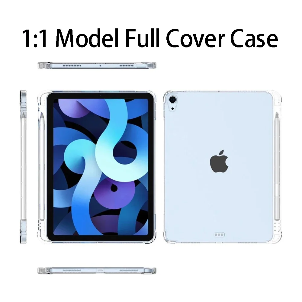Silicone Shockproof Transparent TPU Tablet Back Cover Case
