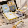 7Pcs/Set Nylon Travel Organizer Storage Bags Large Capacity Foldable Suitcase Packing Cubes Waterproof Washable 4
