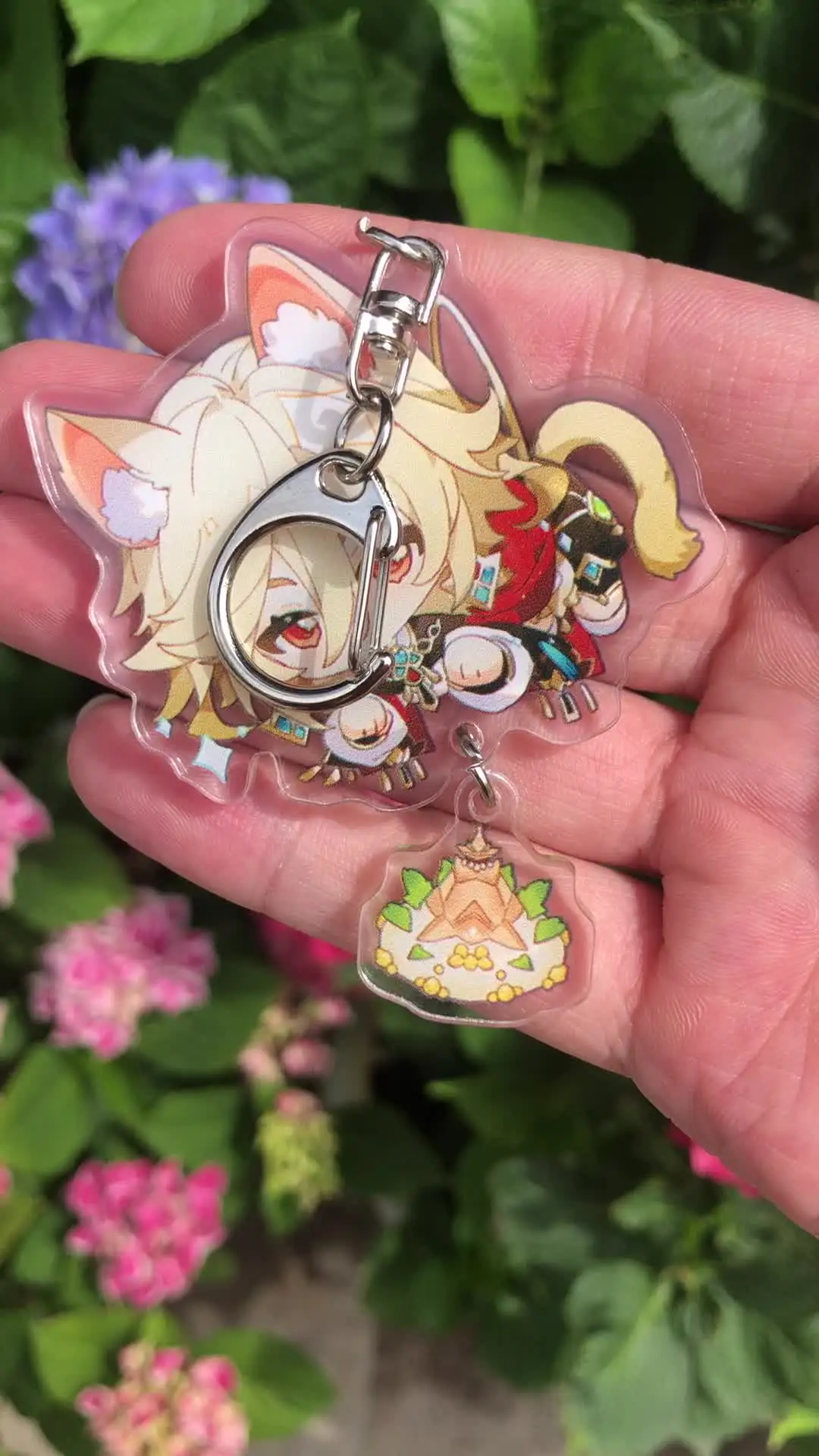 Game Impact Baizhu Mika Kaveh Kirara Cosplay Keychains Acrylic