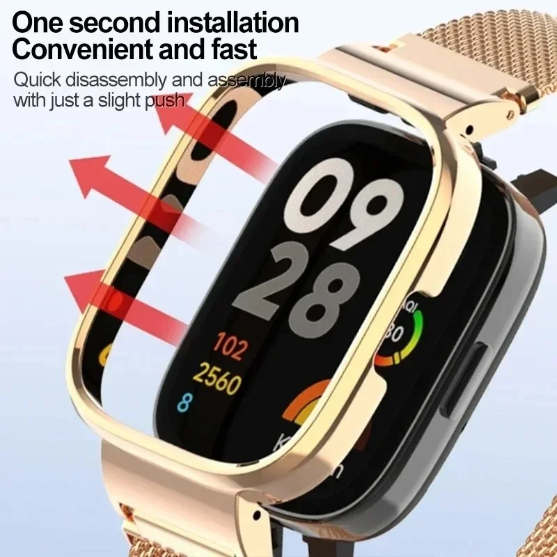Premium Metal Bracelet and Magnetic Loop Strap with Protective Case