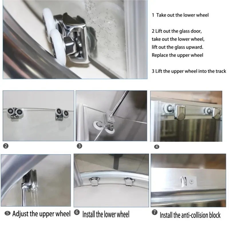 Shower Screen Door Rollers Zinc Alloy Runners Wheels Twin Top Replacement Shower Wheel Runner Pulleys 4 Pcs for 12-14mm glass shower door rollers sliding door roller shower room pulley shower room rollers sliding door pulley