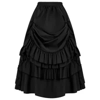 Brown Ruffled High Waisted Long Victorian Skirt Steampunk Skirts Womens Party Wear Gothic Vintage Clothes Medieval Costume Sexy - Image 5