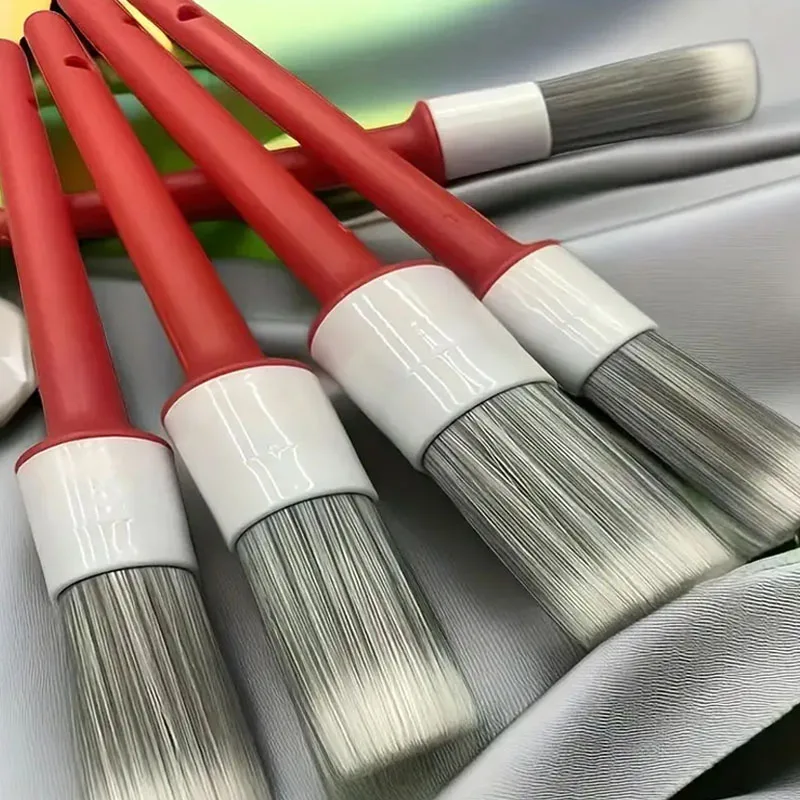 Premium 3-Piece Interior Detail Brush Set with Boar Hair Bristles
