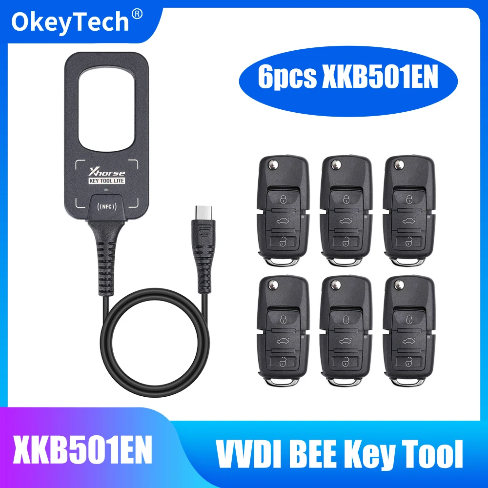 

OkeyTech Xhorse VVDI BEE Key Tool Lite Frequency Detection Transponder Clone Work on Android Phone Get Free 6pcs XKB501EN Remote