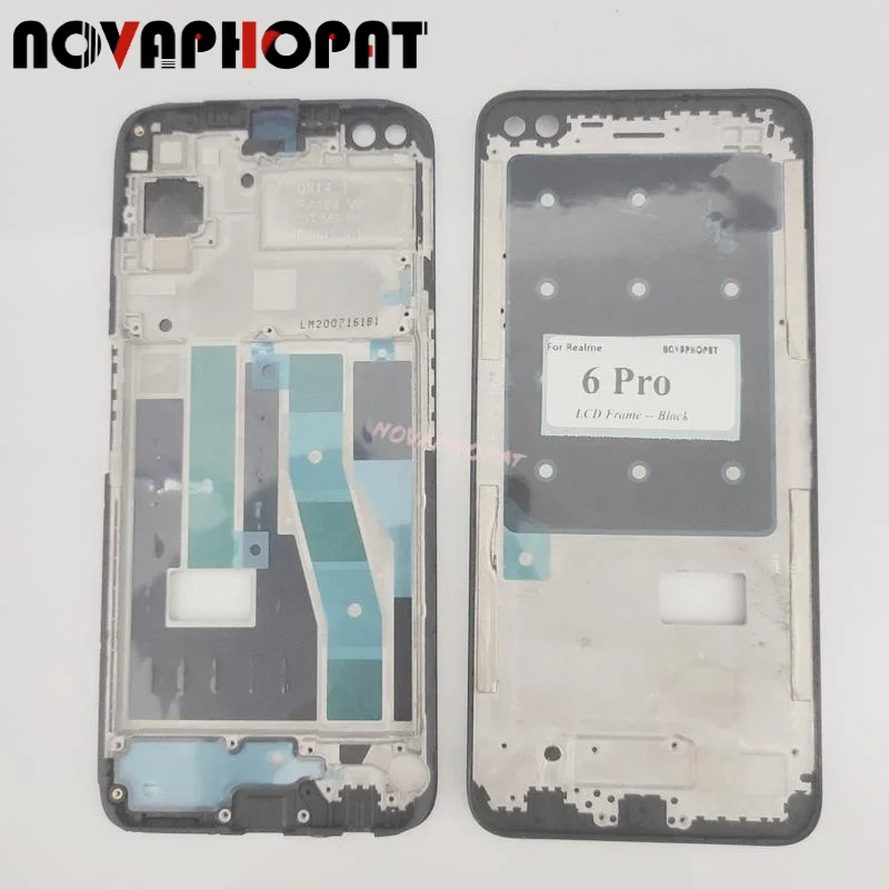 

Novaphopat LCD Frame Front Housing Cover Chassis Bezel For Realme 6 Pro Front Case