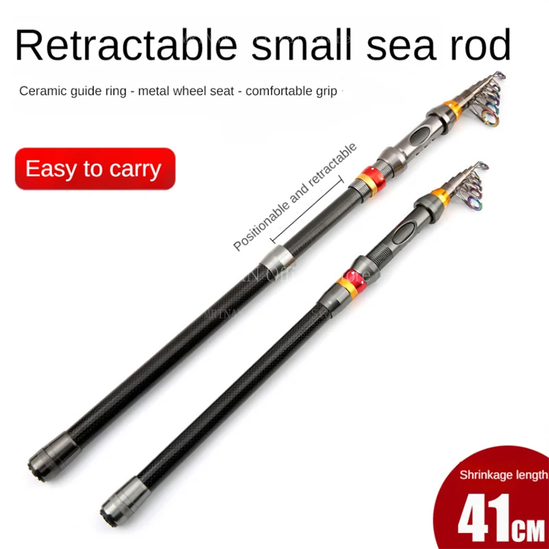 1.8m-3.6m Carbon Telescopic Fishing Rod Rotating Fishing Rod Travel Sea Carp Telescopic Sea