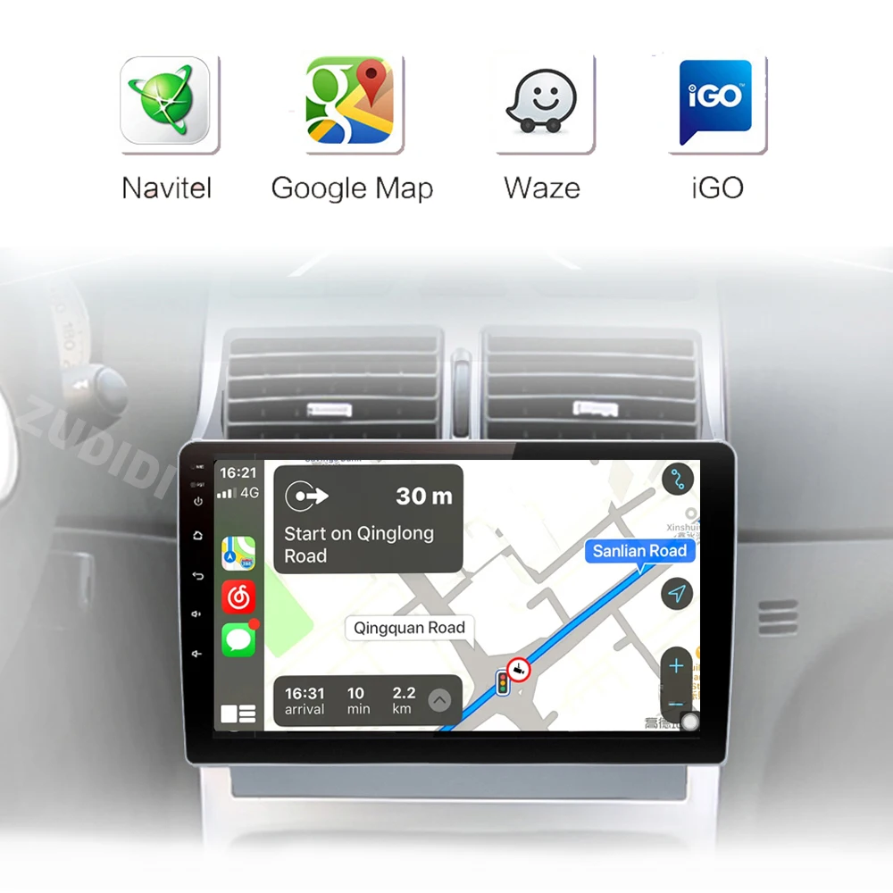 Radio para Auto Android 16 4G+WIFI Carplay para Peugeot 307 307CC 307SW 2004-2013 Multimedia Estéreo WiFi Video 2din 2 DIN CarPlay 4