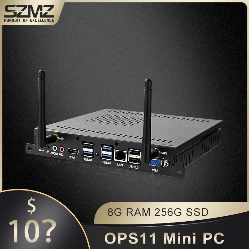 SZMZ OPS Мини ПК Core i3 i5 i7 процессор DDR3 8G 128 ГБ 256 SSD Windows 10 Linux игровой настольный