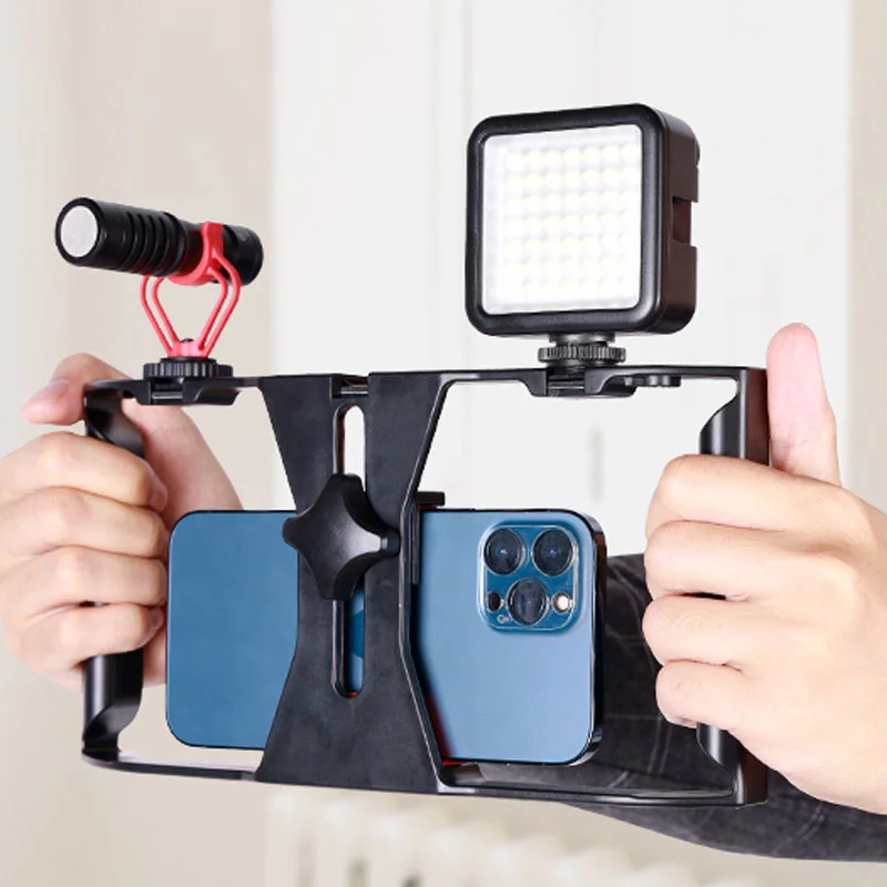 Support Smartphone Vidéo Rig avec Trépied 1/4" - Stabilisateur pour Téléphone