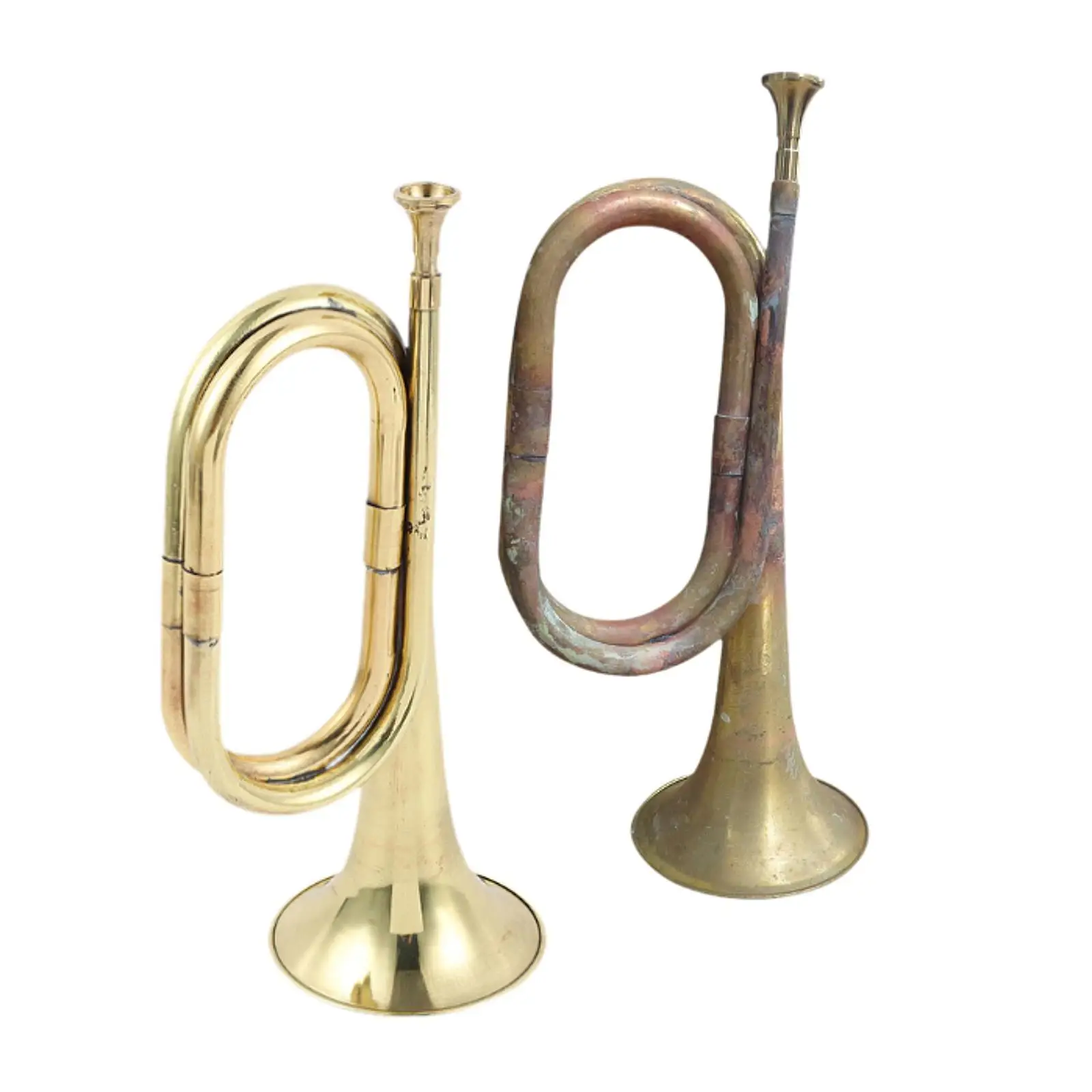 Cavalry Trumpet Blowing Bugle with Mouthpiece Marching Bugle Solid Copper and