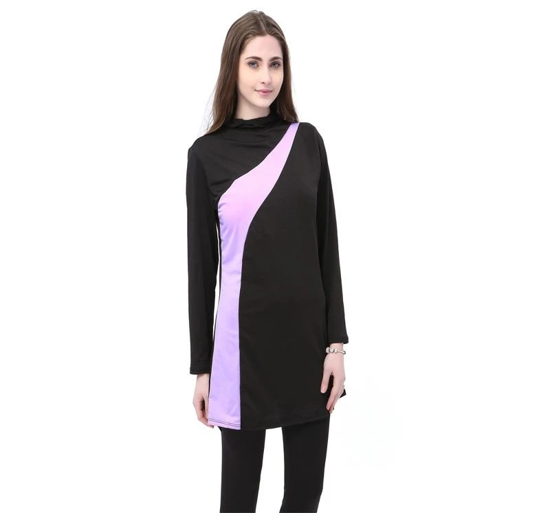 

Muslim Women Swimwears Patchwork Long Sleeve Full Coverage Islamic Swimming Suit for Women Beachwear Sports Birthday Gift