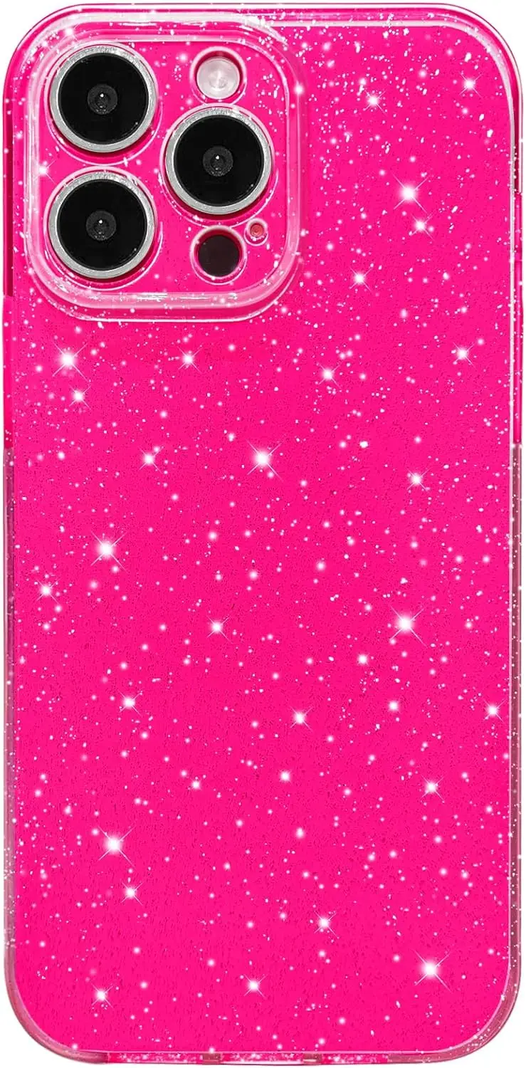 Sparkling Pink Glitter Phone Case for Women and Girls - Stylish Protective Cover