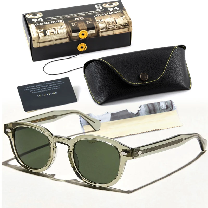 Sonnenbrille Mann Johnny Depp Lemtosh Polarisierte Sonnenbrille Frau Luxusmarke Vintage Acetat Rahmen Grün Fahrerschirm