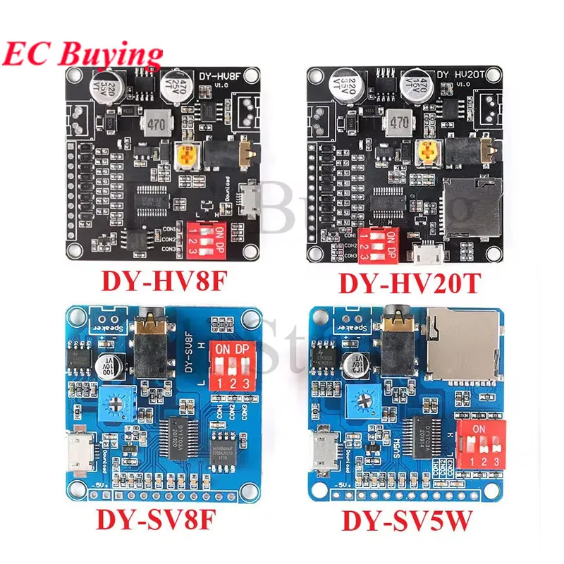 DY-SV17F DY-SV5W DY-SV8F DY-HV20T DY-HV8F Sprachwiedergabemodul MP3 WAV Musik Player UART I/O Trigger Verstärker Board Modul