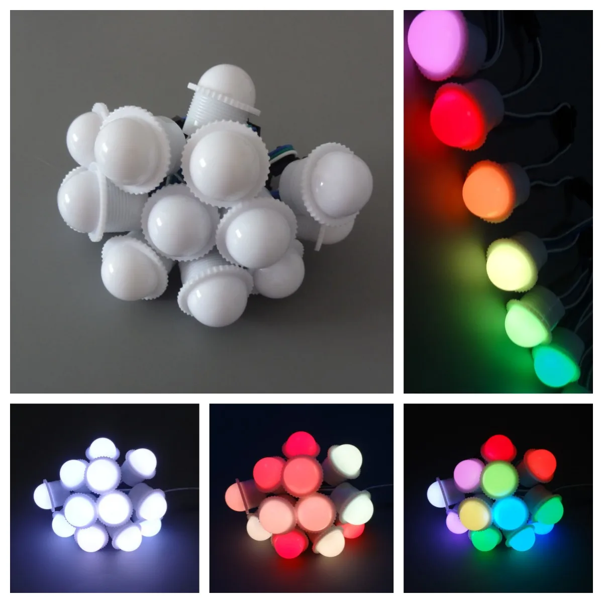 Free Shipping 20pcs DC12V WS2811 26MM RGB LED Module Point Lights Diameter Milky Cover 3 led 5050 SMD LED Pixel Lamp Waterproof 20pcs lot dc12v ws2811 30mm diffused led pixel module full color 3 leds 5050 rgb led lamp string d30 modules waterproof ip68