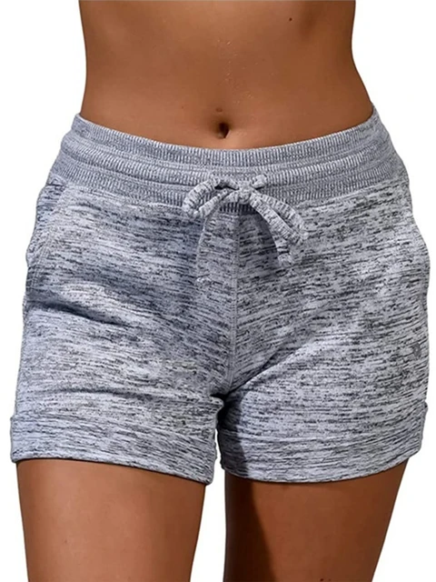 Womens Solid Elasticated Waist Shorts PLUS SIZE OVERSIZED Ladies Summer Yoga Gym Fitness Jogging Hot Pants Sweatpants Clothing 1