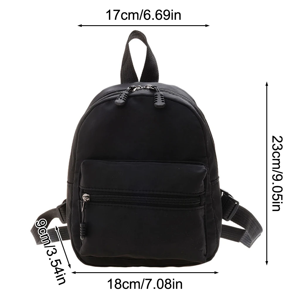 Mini zaini da donna Trend Borsa da donna in nylon Borse da scuola piccole Zaino bianco per ragazze adolescenti Zaino casual alla moda - immagine 6