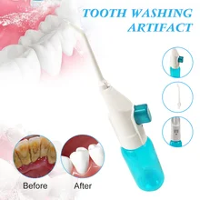 

Portable Oral Irrigator Air Pressure Cordless Dental Flosser with Detachable Water Tank 1 Replacement Nozzle Dropshipping