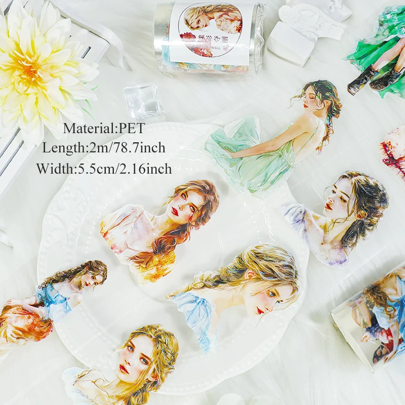 Ruban Adhésif Floral En PET, Stickers Fleurs Aquarelles, Journalisation