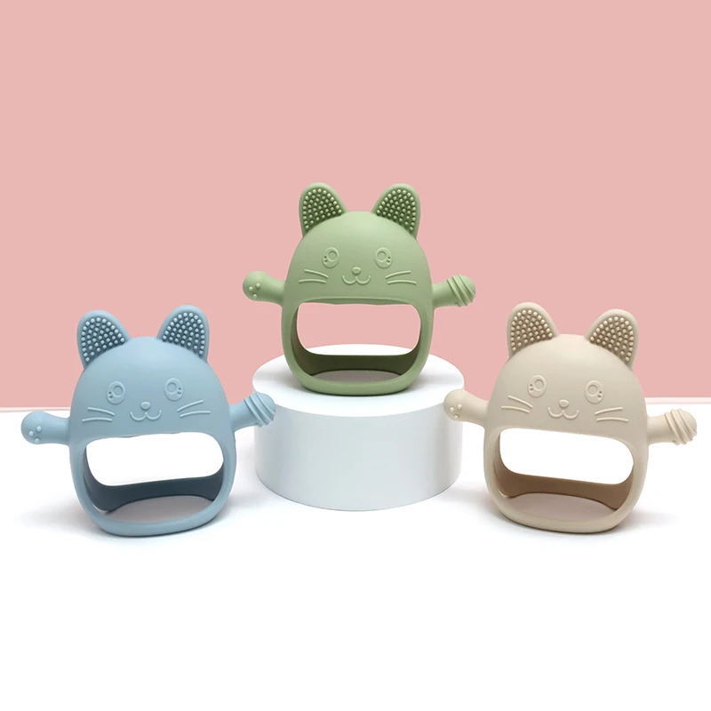Food Grade Silicone Baby Toys Teether Gloves Anti-Eating Hand ​Molar Stick BPA Free Baby Accessories Newborn Free Shipping 2