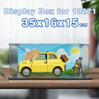 Acrylic display box for lego 10271 display case for  Fiat 500 building block dustproof clear  model car storage box 35x16x15cm 1