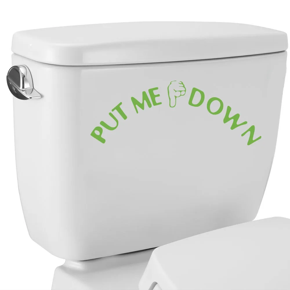 Gesture Hand Decal Funny Bathroom Toilet Seat Wall Sticker Sign For Put Me Down Home Art Refrigerator Sticker Decals vinyl stickers toilet stickers toilet wall stickers toilet seat stickers