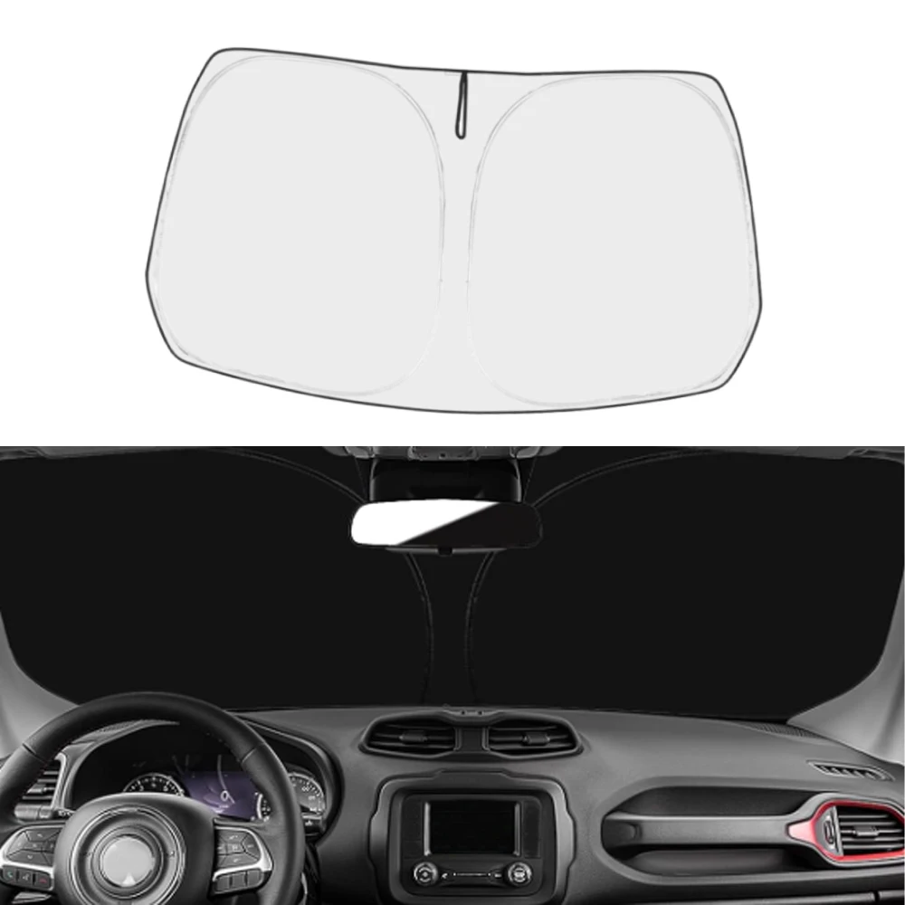 Car Front Windshield Sun Shade Visor Sunshade for Jeep Renegade SUV Sport Latitude Limited Trailhawk Altitude Winter 2015-2024