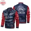 Ford LOGO racing suit color block pu leather jacket men's WRS rally Ford team bomber jacket 3