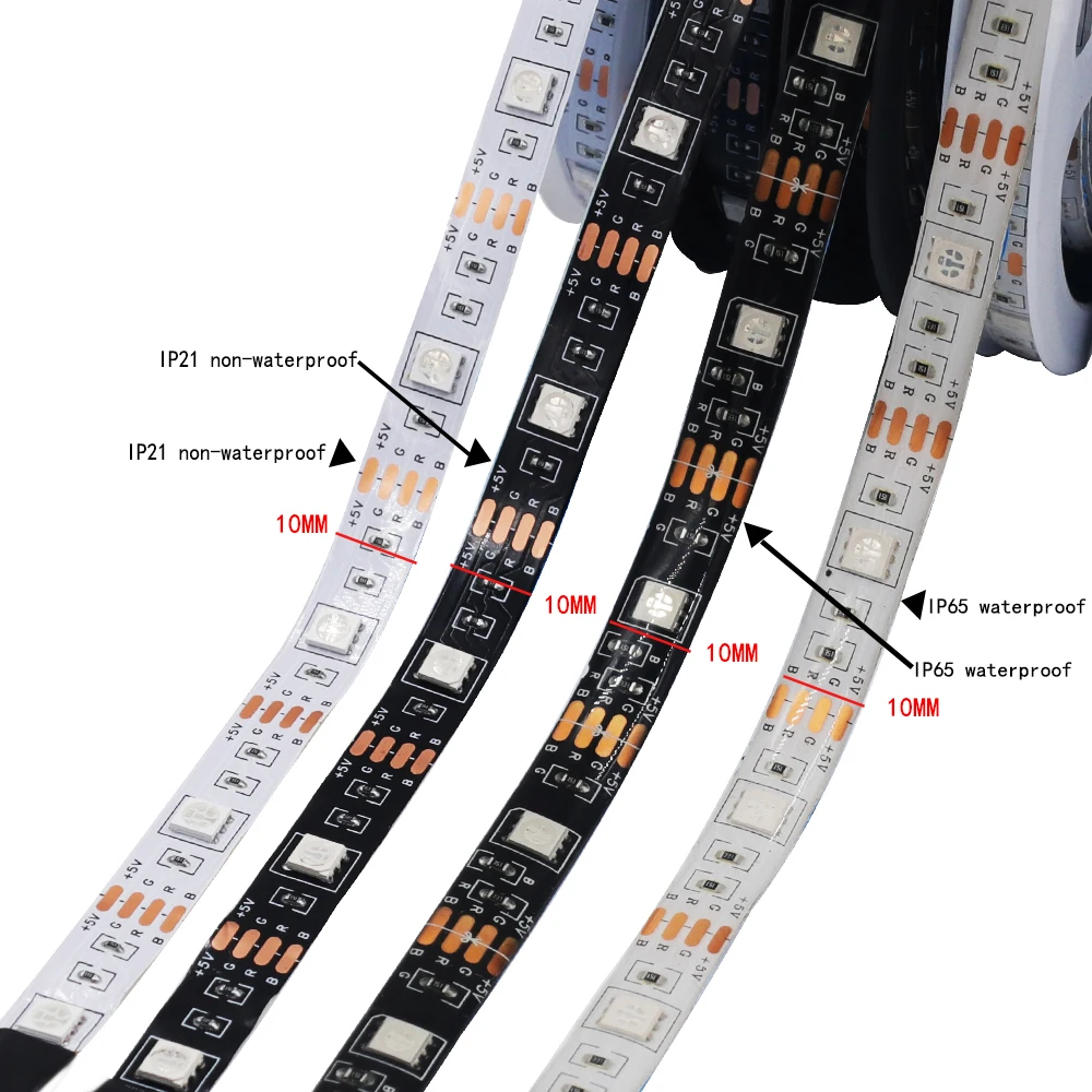 Description Picture 6 of item5V 5050 RGB LED Strip Light 30LEDs/m Flexible Led Tape 24/44key Remote Control Kit Tape Adhesive Color Changing for TV Backlight