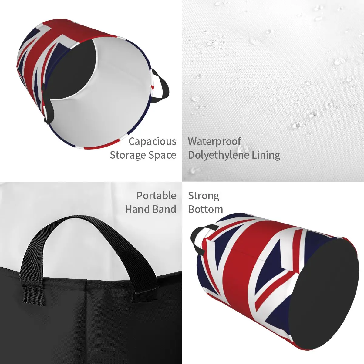 Union Jack Flag Of The UK Laundry Basket Collapsible United Kingdom British Baby Hamper for Nursery Toys Organizer Storage Bins 4