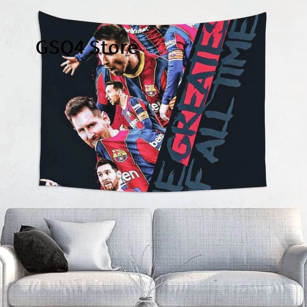 

Football Star Messi Tapestry for Bedroom Aesthetic Cool Tapestries Wall Hanging for Living Room Dorm