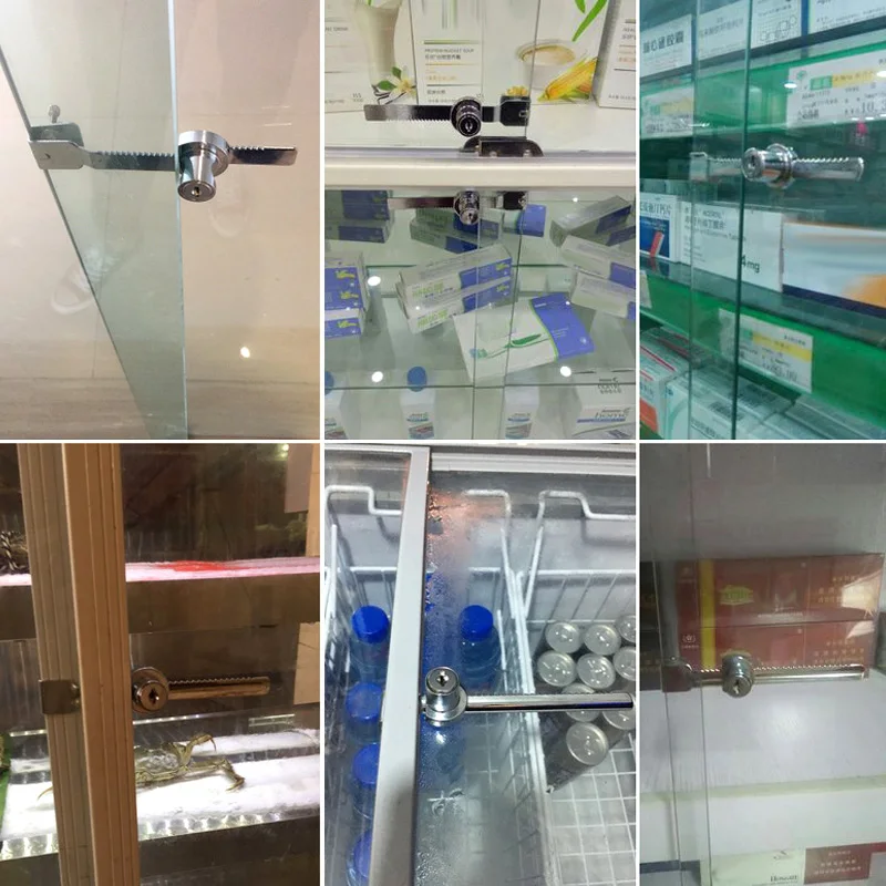 Description Picture 4 of itemSliding Glass Door Ratchet Lock With Keys Mall Showroom Window Saw Tooth Sliding Door File Cabinet Glass Counter Sawtooth Lock