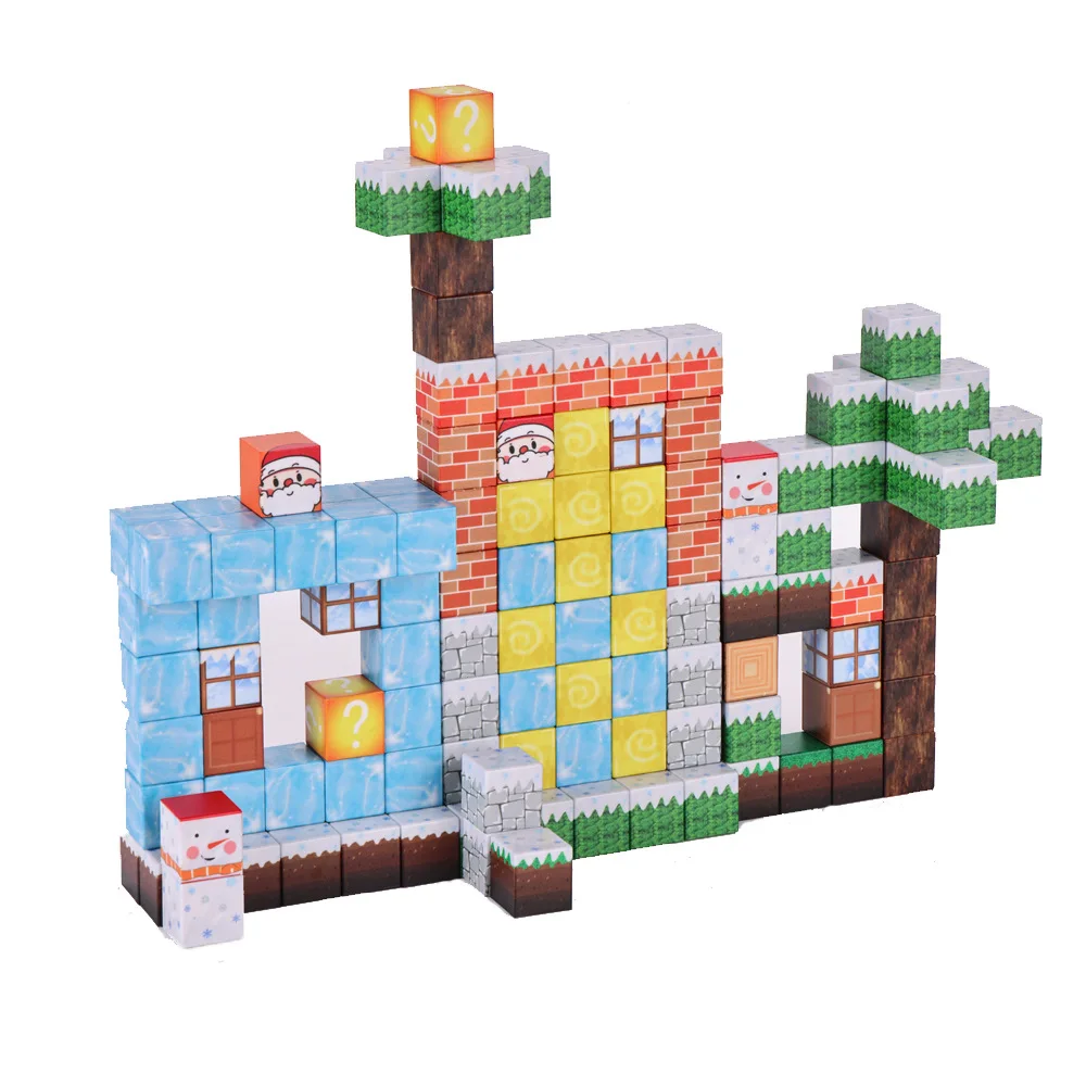 Description Picture 3 of item2cm MineCrafts Magnetic Building Blocks Steve Figure Pixel Style Model Toys Game My World Lron Golem MC Cartoon Figure Toys Kid