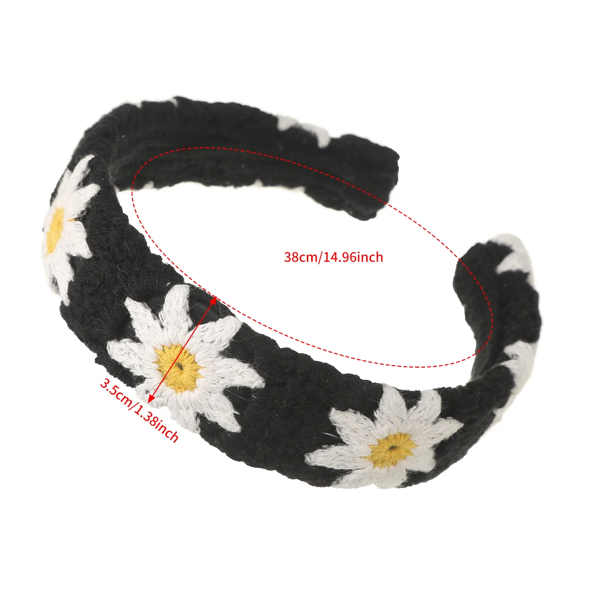 Women Crochet Headband Hair Bands GirlsWide Flower Headbands Bezel Head Hoop Autumn Winter  Hairband Fashion Hair Accessories