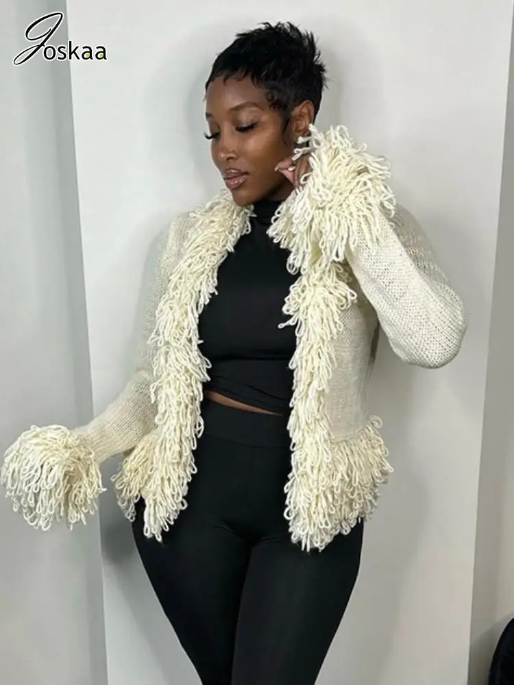 Joskaa Vintage Fringe Sweater Jackets Women Hipster Sexy