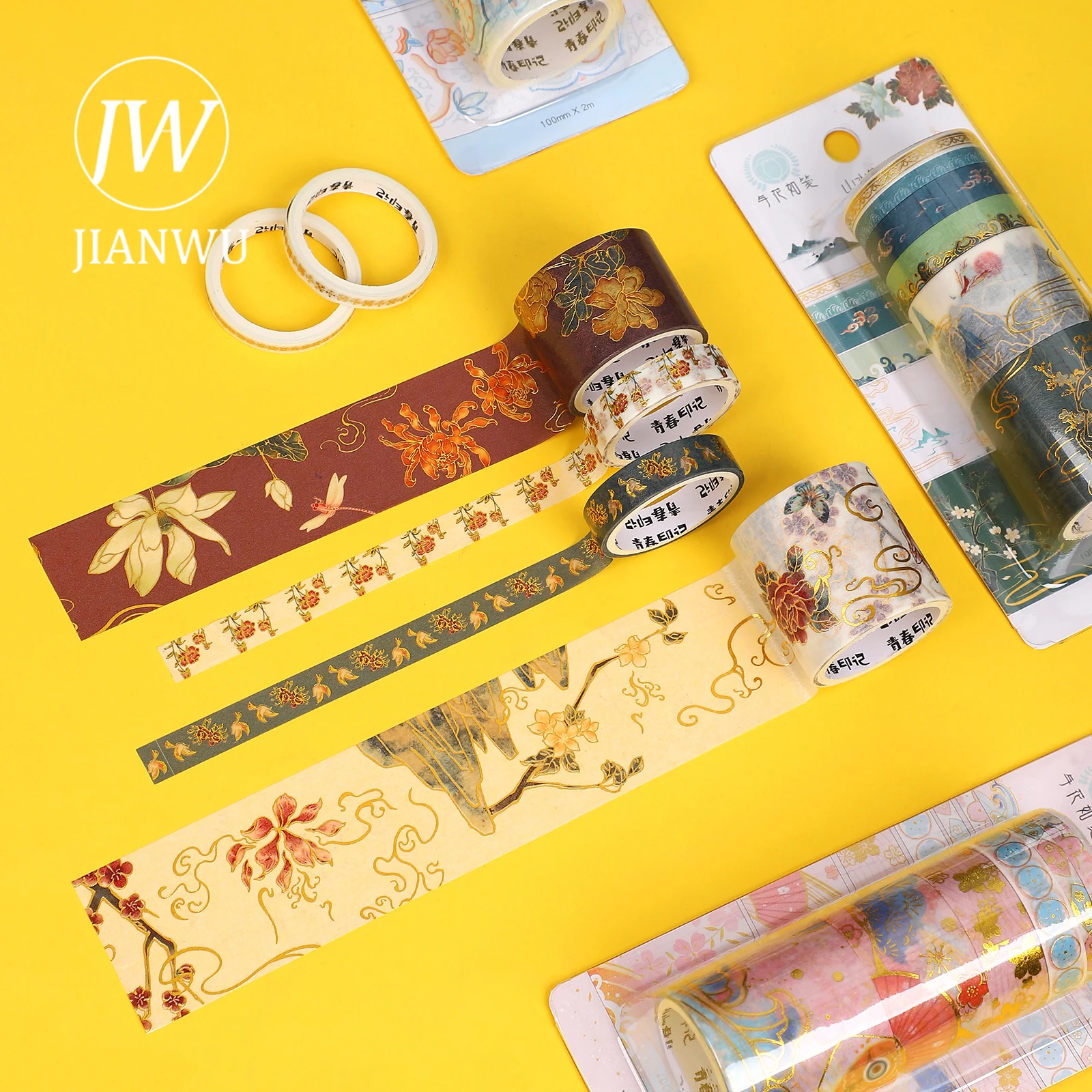 JIANWU 6 / Ʈ Bronzing Washi  ߱ Ÿ Scrapbooking ϱ  ݶ  ŷ  